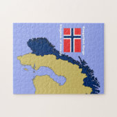 Flagge und Karte von Norwegen Puzzle (Horizontal)