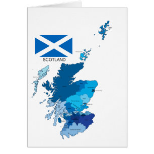 Flagge und Karte von Schottland