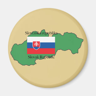 Flagge und Karte von Slowakei Magnet