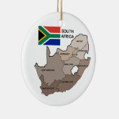 Flagge und Karte von Südafrika Keramikornament (Rechts)