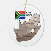 Flagge und Karte von Südafrika Keramikornament (Links)