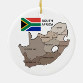 Flagge und Karte von Südafrika Keramikornament (Hinten)