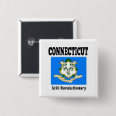 Flagge und Motto von Connecticut Button (Vorne & Hinten)