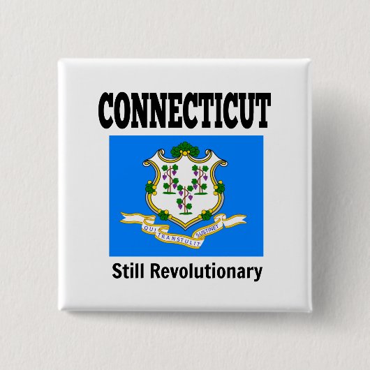 Flagge und Motto von Connecticut Button (Vorderseite)
