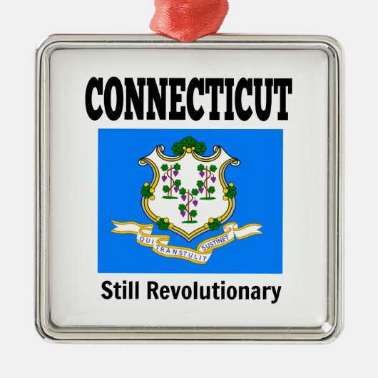 Flagge und Motto von Connecticut Ornament Aus Metall (Vorne)