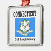 Flagge und Motto von Connecticut Ornament Aus Metall (Links)