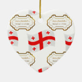 Flagge und Motto von Georgia Keramik Ornament (Hinten)
