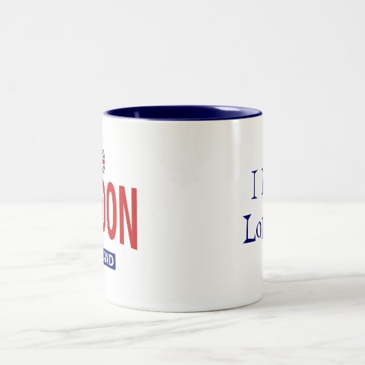 Flagge und Phrase Londons England Zweifarbige Tasse (Mittel)