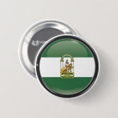 Flagge und Schild von Andalusien Button (Vorne & Hinten)