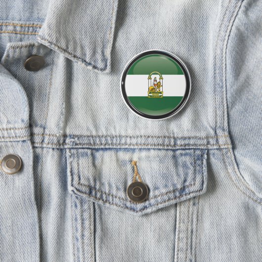 Flagge und Schild von Andalusien Button (Beispiel)
