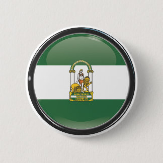 Flagge und Schild von Andalusien Button