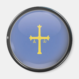 Flagge und Schild von Asturias Magnet