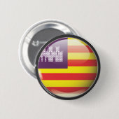 Flagge und Schild von Balearen Button (Vorne & Hinten)