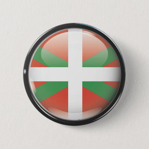 Flagge und Schild von Euskadi Button