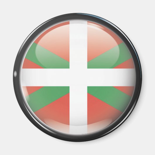 Flagge und Schild von Euskadi Magnet (Vorne)