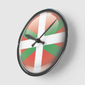 Flagge und Schild von Euskadi Runde Wanduhr (Winkel)