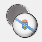 Flagge und Schild von Galicien Magnet (Vorderseite/Rückseite)