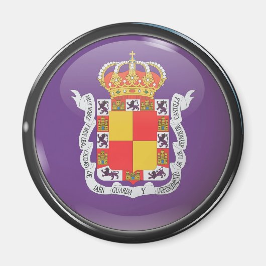 Flagge und Schild von Jaén Magnet (Vorne)