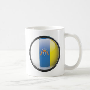 Flagge und Schild von Kanarischen Inseln Kaffeetasse