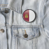 Flagge und Schild von Kastilien La Mancha Button (Beispiel)