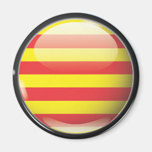 Flagge und Schild von Katalonien Magnet