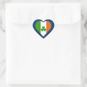 Flagge und Shamrock Herz-Aufkleber (Tasche)
