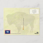 Flagge und Siegel des "Wyoming State" Postkarte (Rückseite)