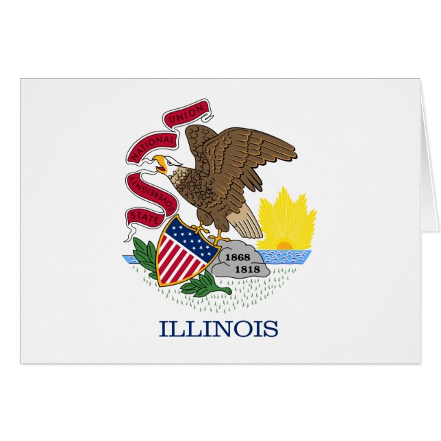 Flagge und Siegel von Illinois (Vorderseite (Horizontal))