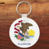 Flagge und Siegel von Illinois Schlüsselanhänger (Vorderseite)