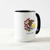 Flagge und Siegel von Illinois Tasse (VorderseiteRechts)