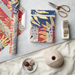 Flagge und Sonnenblumen Geschenkpapier