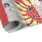 Flagge und Sonnenblumen Geschenkpapier (Rolleneckpunkt)