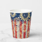 Flagge und Sonnenblumen Pappbecher (Links)