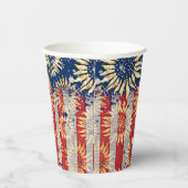 Flagge und Sonnenblumen Pappbecher (Rechts)