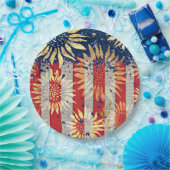 Flagge und Sonnenblumen Pappteller (Party)