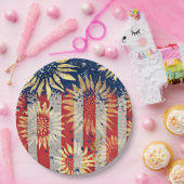 Flagge und Sonnenblumen Pappteller (Party)