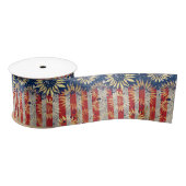 Flagge und Sonnenblumen Satinband (Spule)