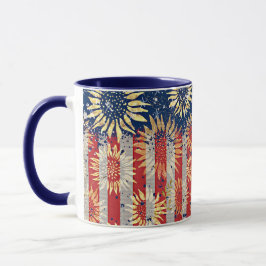 Flagge und Sonnenblumen Tasse