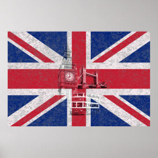 Flagge und Symbole Großbritanniens ID154 Poster