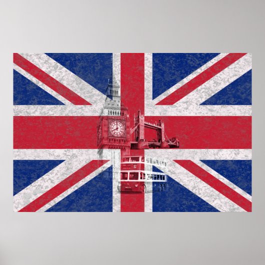 Flagge und Symbole Großbritanniens ID154 Poster (Vorne)