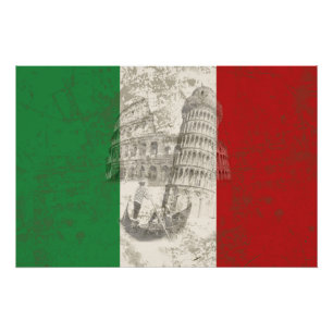 Flagge und Symbole Italiens ID157 Poster
