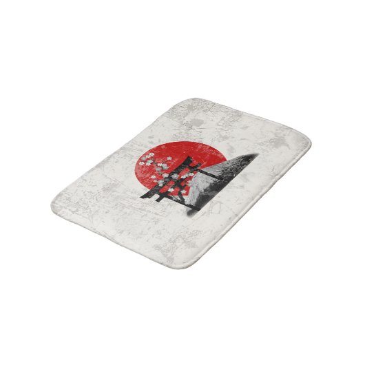 Flagge und Symbole Japans ID153 Badematte (Schrägansicht)