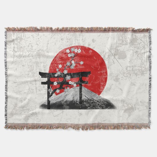 Flagge und Symbole Japans ID153 Decke (Vorderseite)