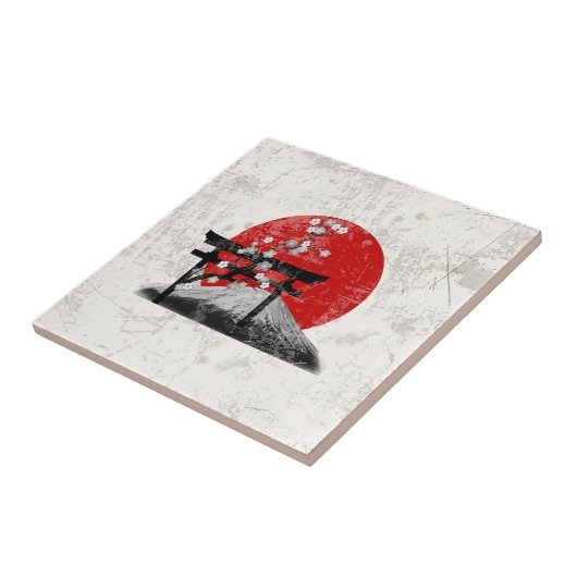 Flagge und Symbole Japans ID153 Fliese (Seite)