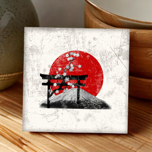 Flagge und Symbole Japans ID153 Fliese