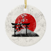 Flagge und Symbole Japans ID153 Keramik Ornament (Vorne)