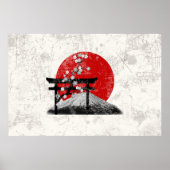 Flagge und Symbole Japans ID153 Poster (Vorne)