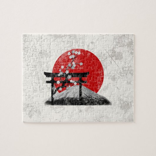 Flagge und Symbole Japans ID153 Puzzle (Horizontal)