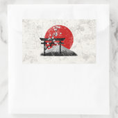 Flagge und Symbole Japans ID153 Rechteckiger Aufkleber (Tasche)