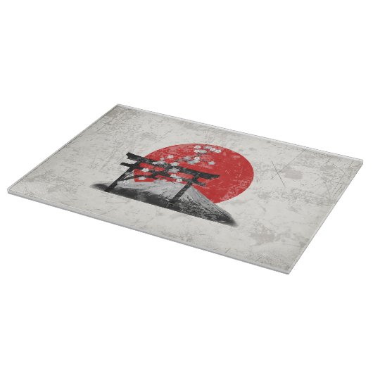 Flagge und Symbole Japans ID153 Schneidebrett (Ecke)